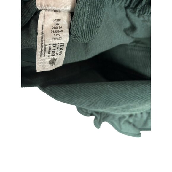 Hanna Andersson Ruffle Jumpsuit Girls 6-7 Yrs Stretch Corduroy Juniper Holiday - Picture 8 of 11